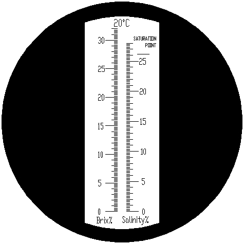 Rysunek: Skala refraktometru RBS2-ATC