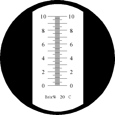 Rysunek: Skala refraktometru RBR10
