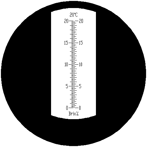 Rysunek: Skala refraktometru RBR20