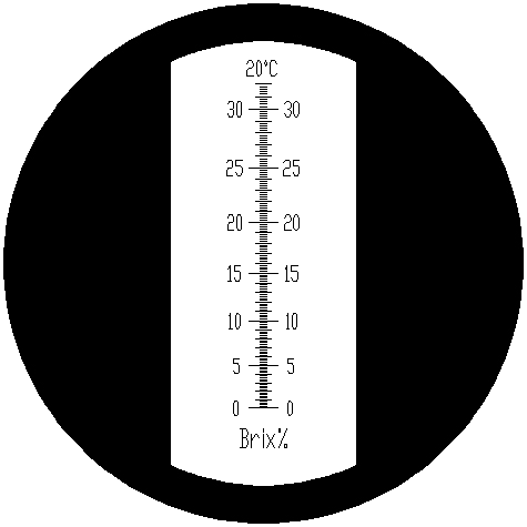 Rysunek: Skala refraktometru RBR32