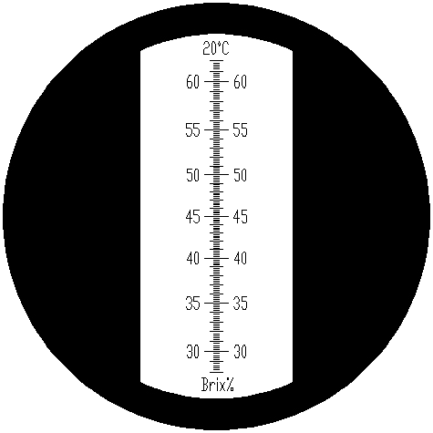 Rysunek: Skala refraktometru RBR62