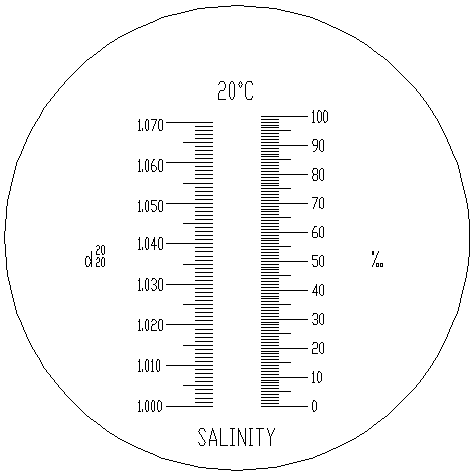 Rysunek: Skala refraktometru RSA1